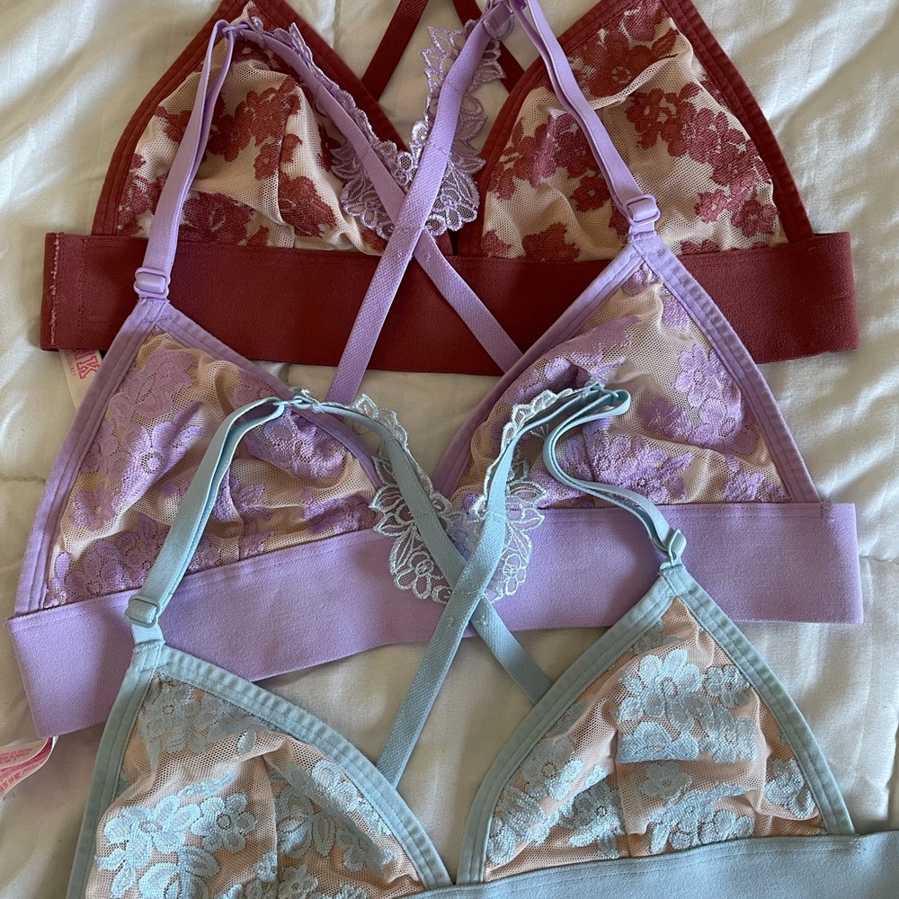 victoria secret pink bralette bundle